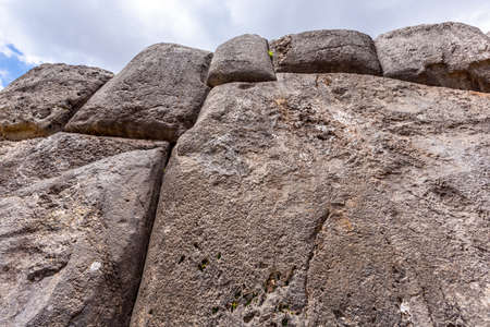 Sacsayhuaman fortress, Inca ruins in Cusco or cuzco town, Peru, South America.の写真素材