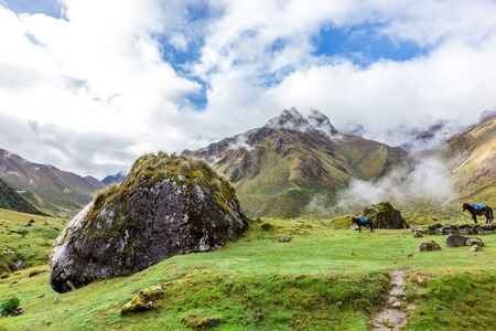 Salkantay Trekking in Peru, South America.の写真素材