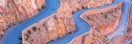 Dades Gorge is a beautiful road between the Atlas Mountains in Morocco, Africa. Web banner in...
