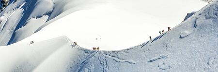 Mont Blanc mountain, White mountain. View from Aiguille du Midi Mount in France.