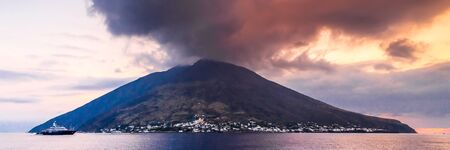Volcano Stromboli Archipelago Eolie Sicily Italyの写真素材