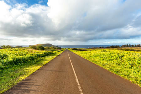 Road in Easter Island, Rapa Nui. Chile. Amazing place.
