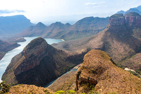 Blyde River Canyon and The Three Rondavels (Three Sisters) in Mpumalanga, South Africa. Africa.の写真素材