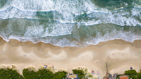 Santinho Beach in Florianopolis. Aerial view from drone. Brazilの写真素材