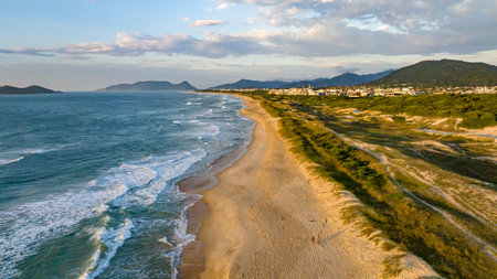 FlorianÃ³polis, Campeche beach during sunrise. Brazil. Rio Tavares neighborhood.の写真素材