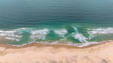 Guarda do EmbaÃº Beach located in the state of Santa Catarina near Florianopolis. Aerial image of...