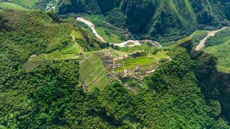Machu Picchu, Peru. Aerial view