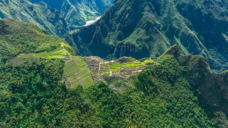 Machu Picchu, Peru. Aerial viewの写真素材