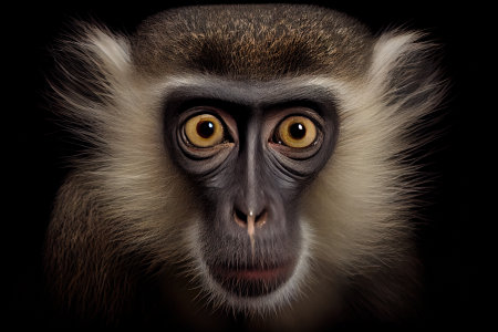 Monkey face close up, Generative Aiの素材