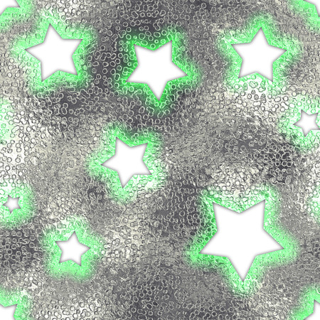 Seamless and Tileable Stroked Stars Silver Foil Sparkling Holiday Background.の写真素材