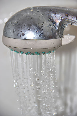 Shower with running waterの写真素材