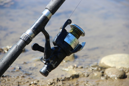 fishing, fishing rod, fishing in a riverのeditorial素材
