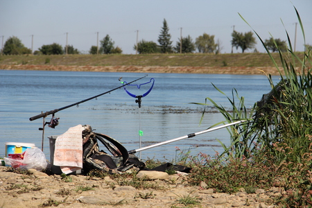 fishing, fishing rod, fishing in a riverのeditorial素材