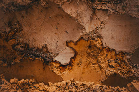 texture background of heterogeneous sand on a quarryの写真素材