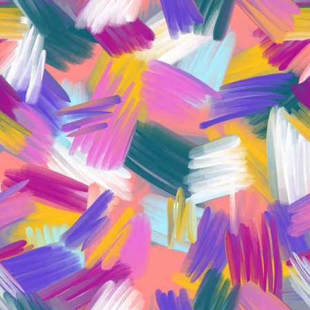 seamless abstract colorful pattern with white blue red violet chaotic strokes texture backgroundの写真素材