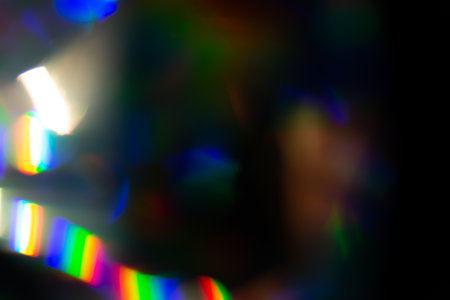 Holographic abstract multicolored backgound photo overlay. Blurred glow vintage defocused effect....