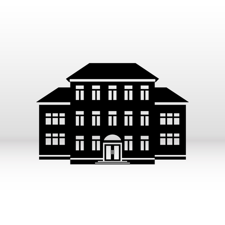 Building icon. Vector black silhouette in flat style for your web design on white background.のイラスト素材