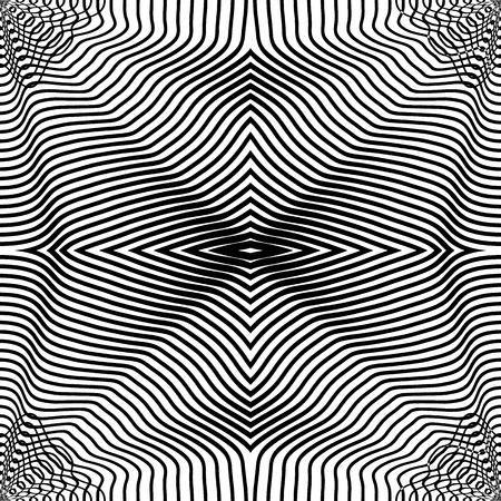 Abstract geometric pattern. Black and white seamless background. Vector illustration. Stripes...