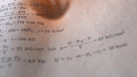 Burning Old Sheet of Paper with Mathematical Formulas and Equations