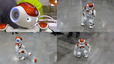 Humanoid autonomous robot AIの写真素材