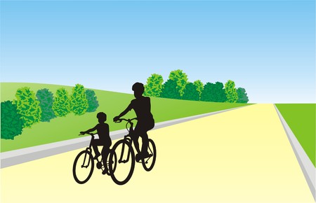 TWO CYCLISTSのイラスト素材