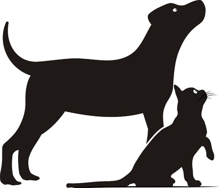 DOG AND CATのイラスト素材