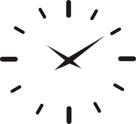 clock on whiteのイラスト素材