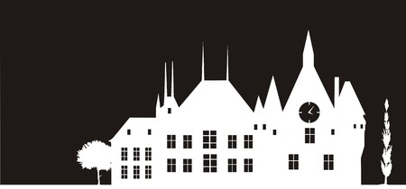 BUILDING AT NIGHTのイラスト素材