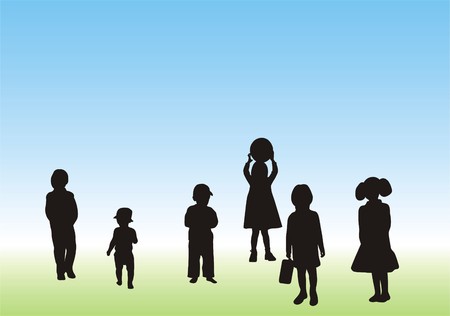 CHILDREN AT PLAYのイラスト素材