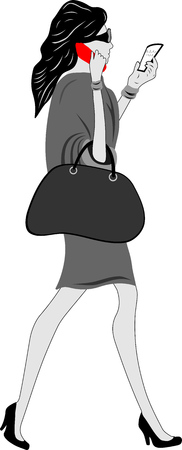 WOMAN ON THE PHONEのイラスト素材