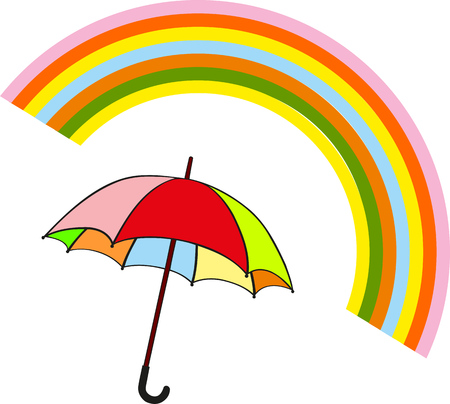 AFTER THE RAIN ONE DISCOVER THE COLORS OF THE RAIMBOWのイラスト素材