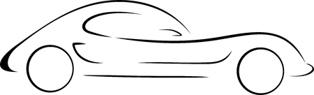 SILHOUETTE OF A SMALL SPORTS CARのイラスト素材