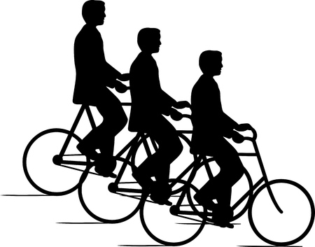 TEAM OF THREE CIRCULATING CYCLISTS.のイラスト素材
