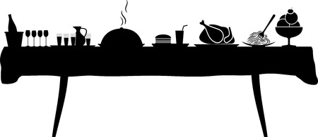 INVITATION TO THE BUFFET AN MEALのイラスト素材