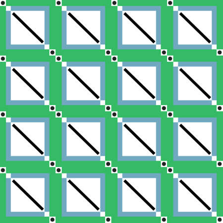 Geometric abstract background. Seamless repeatable vector pattern in black, white and turquoise.