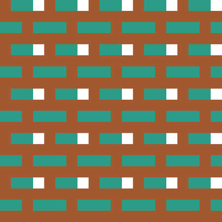 Rectangles and squares in white and green. Geometric seamless repeatable vector pattern.のイラスト素材