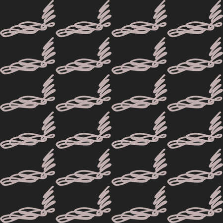 Hand drawn simple repeatable vector pattern on black background. Can be used for fabric, paper and many more surfaces.のイラスト素材