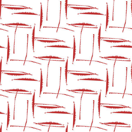 Funny red and white pattern. Seamless repeatable vector pattern.のイラスト素材