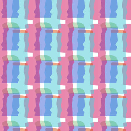 Colorful geometric pattern with waves, seamless repeatable vector. Shapes with overlapping colors.のイラスト素材