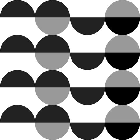 Simple dynamic vector pattern, repeatable half circles. Can be used for fabric, wallpaper, stationary, packaging.のイラスト素材