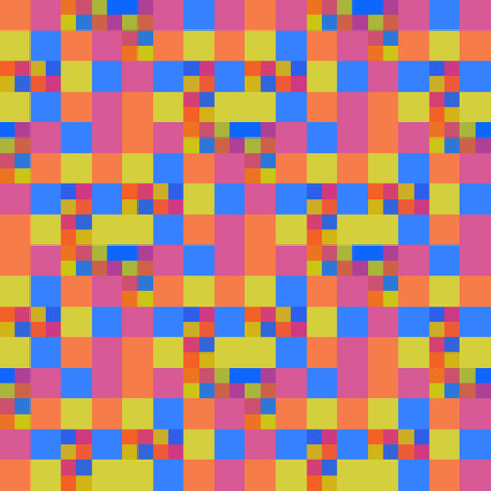 Colorful small and bigger squares. Seamless repeatable vector pattern. Funny geometric design.