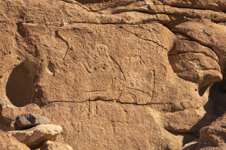 Prehistoric cave engravings near San Pedro De Atacama, Chileの写真素材