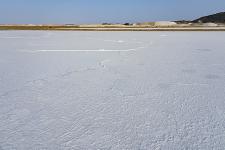 Salt flats near Afera Lake in the Danakil Depression in Ethiopia, Africaの写真素材