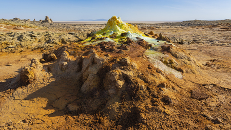 Concretions of salt rocks at Dallol in the Danakil Depression in Ethiopia, Africa.の写真素材