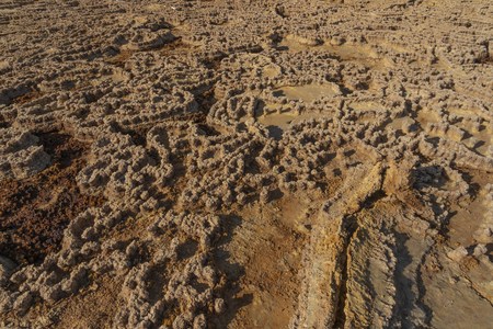 Concretions of salt rocks at Dallol in the Danakil Depression in Ethiopia, Africa.の写真素材