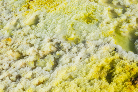 Acid ponds in Dallol site in the Danakil Depression in Ethiopia, Africaの写真素材