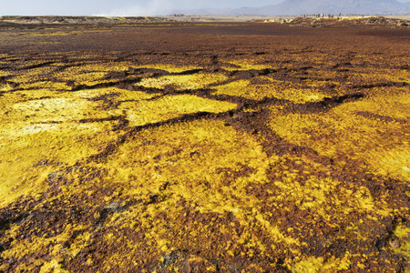 Acid and salty concretions on Dallol site in the Danakil Depression in Ethiopia, Africaの写真素材