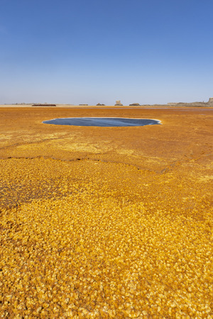 The Black Pool at Dallol in the Danakil Depression, Africa.の写真素材