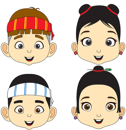 Mood cartoon face vectorのイラスト素材