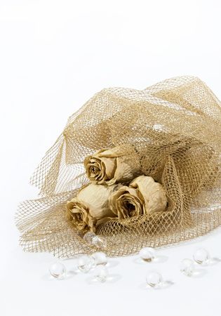 a bouquet of dry colors is in the beautiful wrappingの写真素材